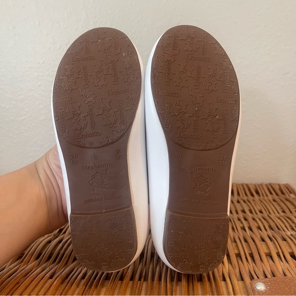 Elephantito Ballet Flats Toddler Girl Sz 10 White Leather Scalloped Ballerina - Picture 7 of 8